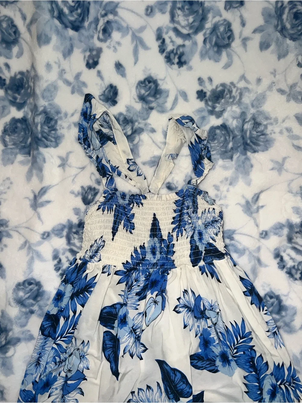 The Children's Place White and Blue Floral Sundress